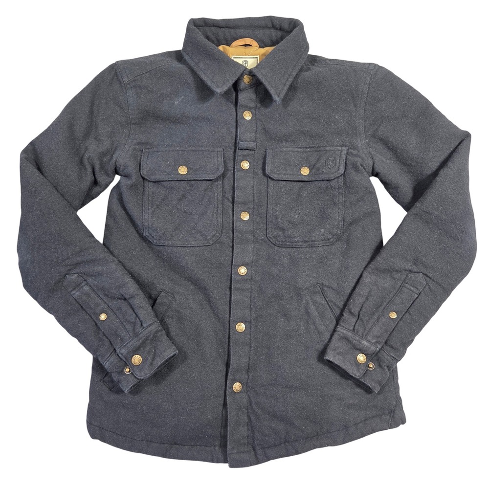 Born Primitive Quilted Lined Shacket Jacket Dark Gray XXS Outdoors Urban Hiking